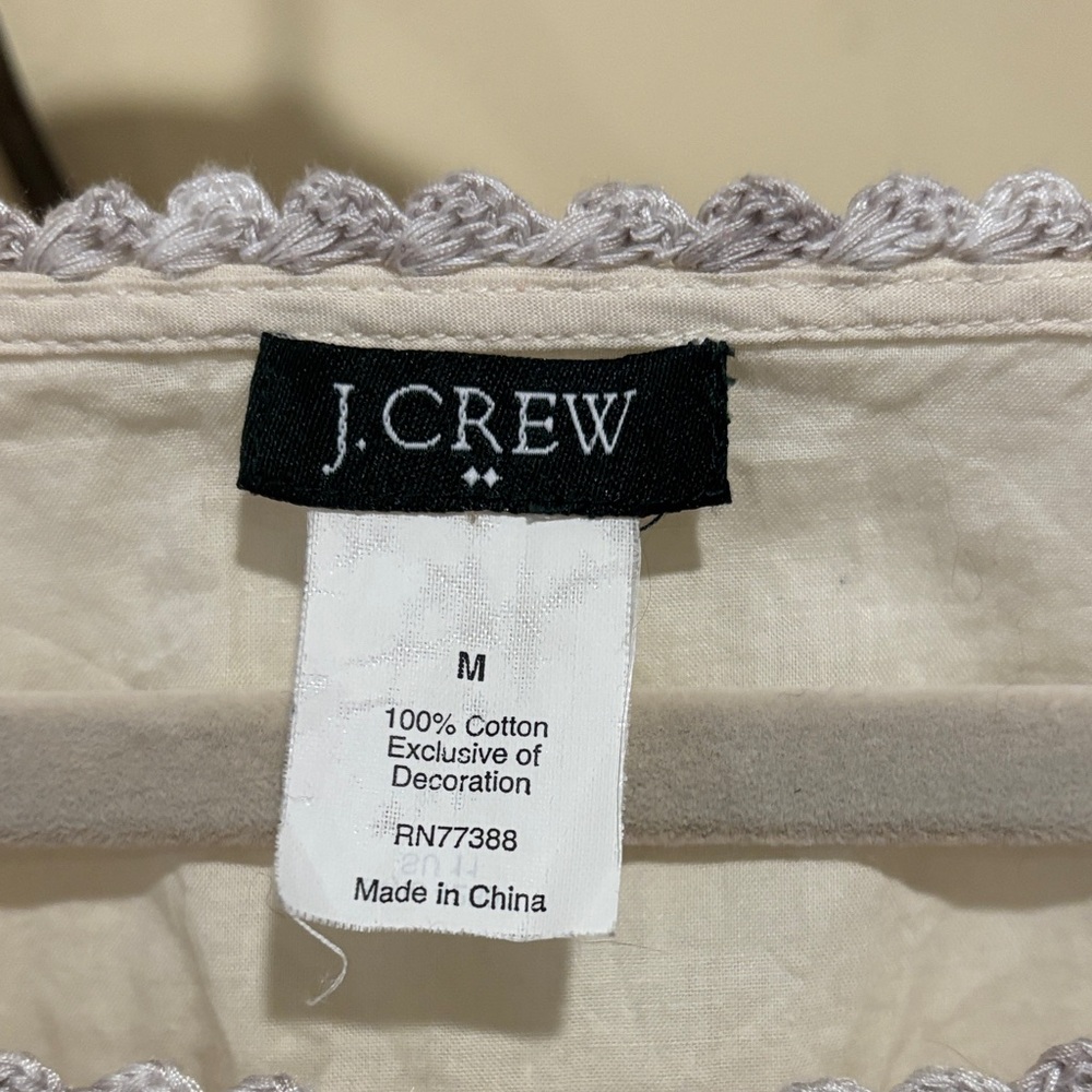 J. Crew Cream Embroidered Short-Sleeve Blouse - Picture 2 of 8